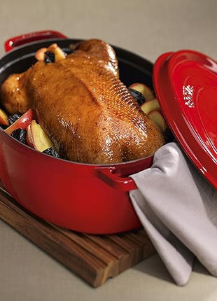 Staub La Cocotte Oval 40509-846 Pico Cocotte Oval Cherry, 10.6 inches (27 cm), Large, Both Handed, Enameled Pot, Induction Compatible, Japanese Authentic Product