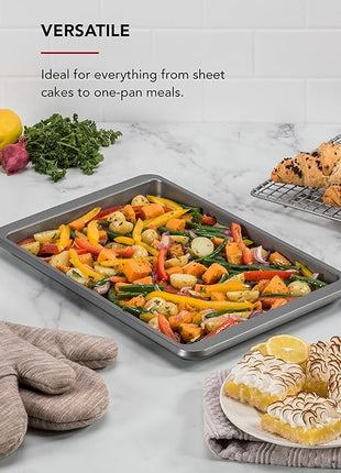 KitchenAid Premium Aluminized Steel Baking Sheet, Nonstick, 10x15 Inch, Contour Silver