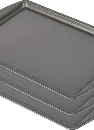 GoodCook Everyday Nonstick Carbon Steel 13” x 9” Baking Sheet Set, 3 Pack – Standard-Sized Carbon Steel Cooking Pans, Bakeware Set, Cookie Sheets for Baking, Oven Pan Set