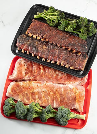 Cuisinart CPK-210 Grilling Prep and Serve Trays, Black and Red Large 18” x 14.5”