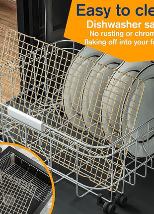 2PCS Cooling Racks for Cooking and Baking - 10" x 16"Heavy Duty Stainless Steel Wire Rack for Baking, Grilling, Roasting - Oven & Dishwasher Safe - Fits Half Sheet Pan（Gold）