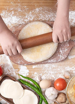 AISOSO French Rolling Pin, 15.75 Inches Wood Rolling Pins for Baking, Extra Long Classic Wooden Dough Roller for Fondant Pizza Pie Crust Cookie Pastry, Kitchen Baking Essentials, Brown