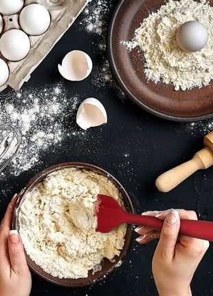 Silicone Spatula 3-piece Set, Ergonomic Handle High Heat-Resistant Spatulas, Non-stick Rubber Spatulas with Stainless Steel Core, Red