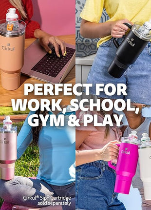 Cirkul 40oz. Apricot Stainless Steel Tumbler with Handle, All-Day StrawSip™, Double-Wall Insulated