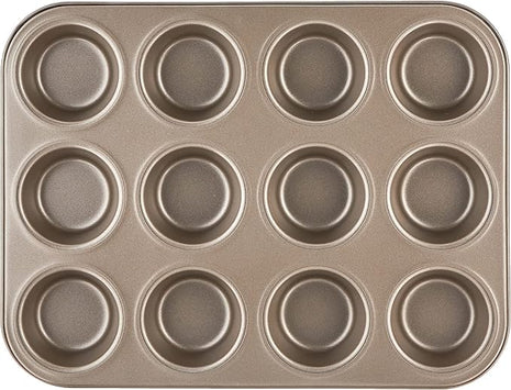 Cuisinart Chef's Classic Nonstick Bakeware 12-Cup Muffin Pan, Champagne