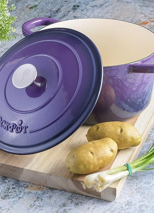 Crock-Pot Artisan Round Enameled Cast Iron Dutch Oven, 7-Quart, Lavender Purple