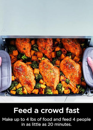 Ninja Flip Toaster Oven&Air Fryer, 8-in-1 Functionality, Flip Up&Away Capability for Storage Space, LargeCapacity, Air Fry Basket, SheetPan, Wire Rack&Removable Crumb Tray, Stainless,1800 watts, SP151