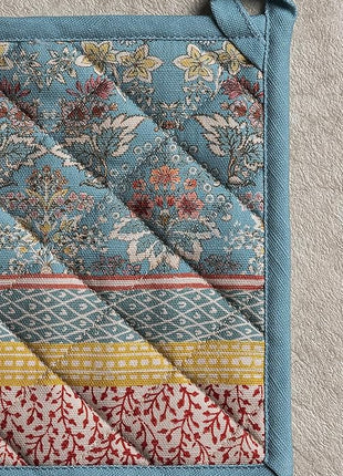 Maison d' Hermine Pot Holders 100% Cotton Heat Resistant Potholders 8" x 8" Hot Pads with Loop BBQ, Cooking, Baking, Grilling, Kitchen, Handling Hot Pans Spring/Summer (Pack of 1, Marquise)