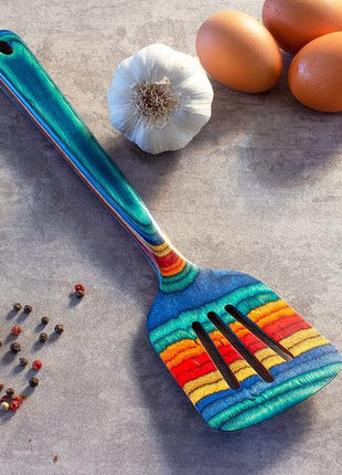 Totally Bamboo Baltique Montego Bay Collection 12-1/2" Wooden Slotted Spatula, Safe for Nonstick