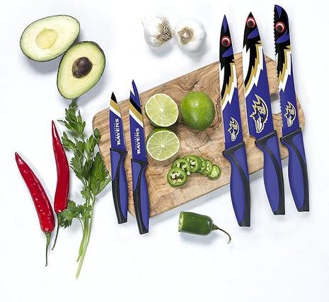 The Sports Vault NFL Baltimore Ravens 5-Piece Kitchen Knife Set