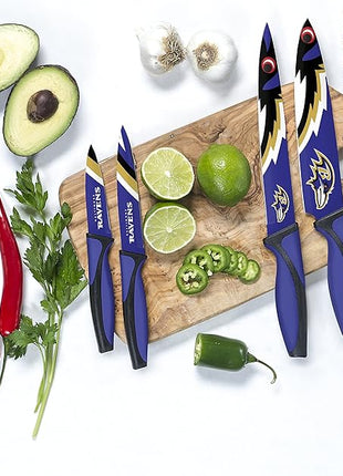 The Sports Vault NFL Baltimore Ravens 5-Piece Kitchen Knife Set
