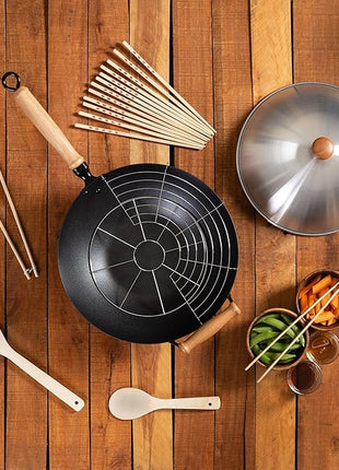 JOYCE CHEN Professional Series Nonstick 14-Inch Wok 13-Piece PFAS Free Cookware Set