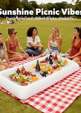 JOYIN 3-Pack Inflatable Serving Bars Cooler - Inflatable Cooler Ice Buffet Salad Serving Trays with Drain Plug, Food Drink Holder for Indoor Outdoor Summer Picnic Beach Pool Luau Party