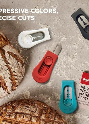 KneadAce Upgraded Extractable & Magnetic Bread Lame Dough Scoring Tool - Professional Sourdough scoring tool for Sourdough Bread baking & Bread Making Tools - Scoring Patterns booklet & 5 Razor Blades