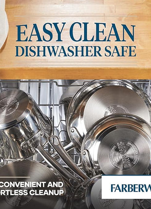 Farberware Millennium Stainless Steel Cookware Pots and Pans Set, 10 Piece