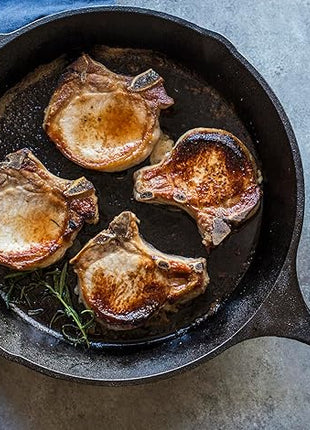 Lodge 12 Inch Cast Iron Pre-Seasoned Skillet – Signature Teardrop Handle - Use in the Oven, on the Stove, on the Grill, or Over a Campfire - Black