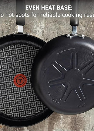 T-fal Ultimate Hard Anodized Nonstick Wok 14 Inch, Oven Broiler Safe 350F, Non Stick Stir-Fry Pan, Cookware, Pots and Pans, Kitchen, Versatile Deep Frying, Sauté, Braise, Stew, Dishwasher Safe, Black