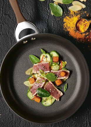 Circulon Symmetry Hard Anodized Nonstick Wok/Stir Fry Pan with Lid, 12", Chocolate