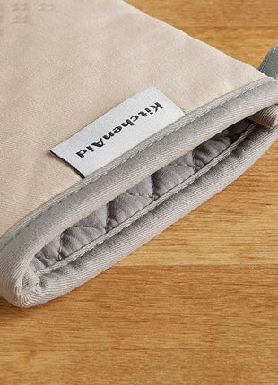 KitchenAid Asteroid Oven Mitt Set, 7"x12.5", Milkshake Tan, 2 Piece