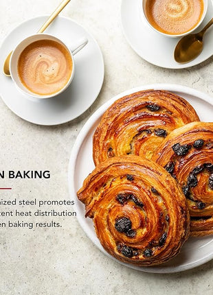 KitchenAid Premium Aluminized Steel Baking Sheet, Nonstick, 10x15 Inch, Contour Silver