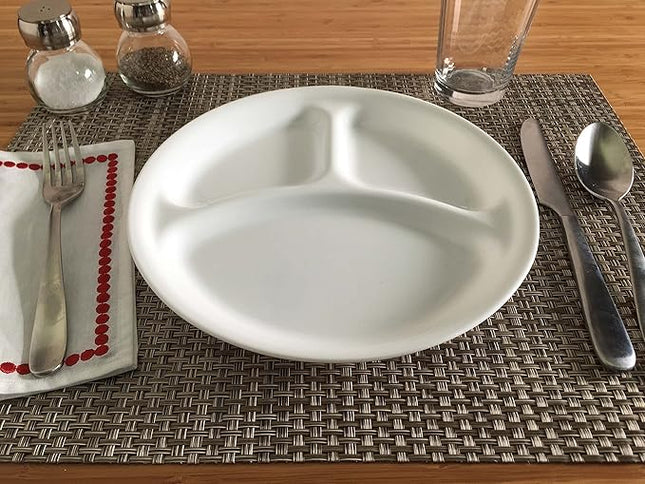 Corelle Winter Frost White 8.5"/21,6 cm Divided Luncheon Plate, Pack of 6