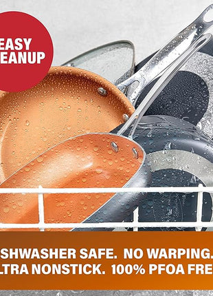 Gotham Steel Non Stick Frying Pan, 11” Square Ceramic Frying Pan Nonstick, Long Lasting Nonstick Cooking Pan, Induction Frying Pan, Egg Pan, Stay Cool Handle, Dishwasher & Oven Safe, 100% Toxin Free