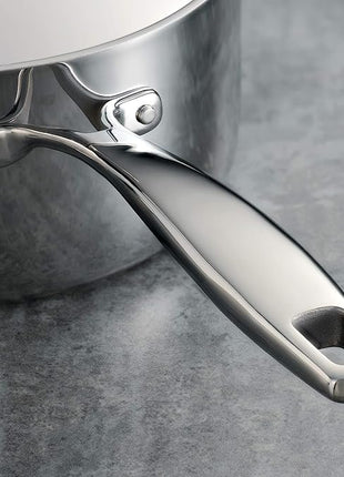 Tramontina Signature Tri-Ply Clad Stainless Steel 3-Quart Saute Pan with Lid, Induction-Ready Cooking Pan, Dishwasher-Safe, NSF-Certified, Made in Brazil