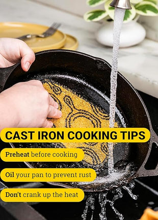 Lodge 10.25 Inch Cast Iron Skillet – Pre-Seasoned Frying Pan with Teardrop Handle – Oven, Stovetop, Grill & Campfire Use – Made in USA – Durable, Non-Toxic, Even-Heating Cookware – Black