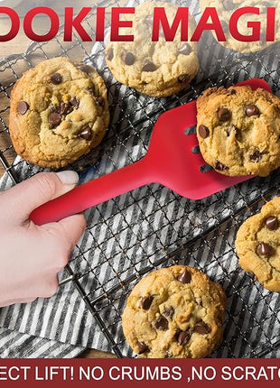 MASUS Silicone Spatula Set 4 Pc Rubber Spatulas With a Turner For Nonstick Pans – Rubber Spatula Set Heat Resistant 600°F For Baking- Cooking plastic spatula, BPA-Free, Dishwasher Safe