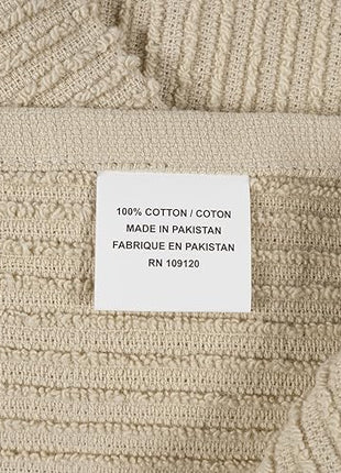 KAF Home Premium Kitchen Towels (18" x 28"), Large 100% Cotton, Flat & Terry Absorbent Dish Towel Set (Beige, 18 x 28-6 Pack)