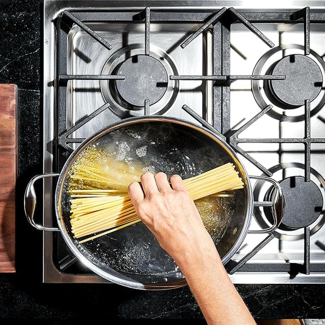 HexClad Hybrid Nonstick 6.5-Quart Oval Dutch Oven with Stainless Steel Lid, Stay-Cool Handles, Dishwasher-Friendly, Oven-Safe Up to 900°F, Induction Ready, Compatible with All Cooktops