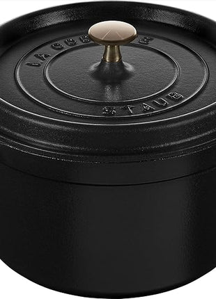 Staub Cast Iron Dutch Oven 5-qt Tall Cocotte, Made in France, Serves 5-6, Matte Black