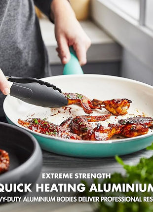 GreenPan Rio Healthy Ceramic Nonstick 16 Piece Cookware Pots and Pans Set, PFAS-Free, Dishwasher Safe, Turquoise