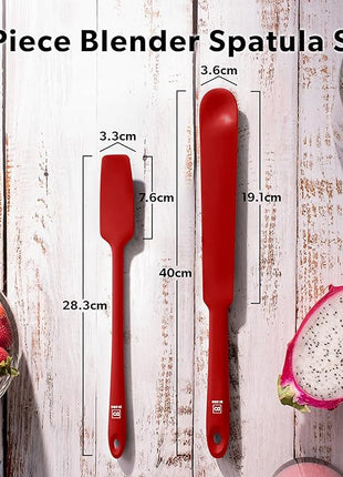 DI ORO Silicone Blender & Jar Spatulas - Heat Resistant Silicone Utensil Set for Cooking, Mixing, Baking, & Scraping (2pc, Red)