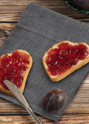 Urban Villa Kitchen Towels Premium Quality 100% Cotton Solid Kitchen Towels Set of 6 Ultra Soft Size 20X30 Inches Chambray Black/White Color Kitchen Towel Highly Absorbent Kitchen Towels