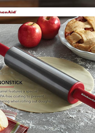 KitchenAid Gourmet Rolling Pin, 2.5 x 2.5 x 22 Inch, Red
