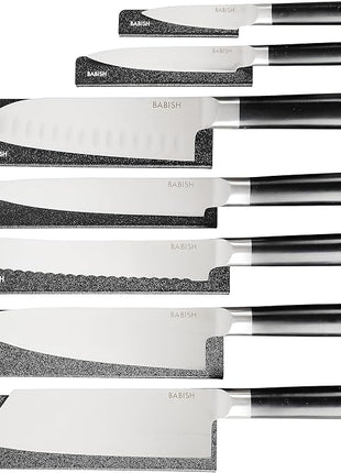 Babish 14-Piece Full Tang Forged Kitchen Knife Set – High-Carbon 1.4116 German Steel Cutlery with Protective Sheaths – Professional Chef Knife Set