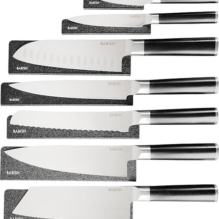 Babish 14-Piece Full Tang Forged Kitchen Knife Set – High-Carbon 1.4116 German Steel Cutlery with Protective Sheaths – Professional Chef Knife Set