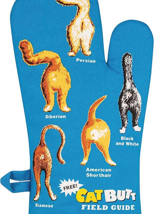 Blue Q Cat Butt Funny Oven Mitts - Cute Oven Mitts, Home Kitchen Gifts, Cooking Accessories, Super-Insulated Quilting, Comfy Natural-Fitting Shape, 100% Cotton, Machine Wash, Size 12.5" L x 7.5" W