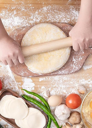 AISOSO French Rolling Pin, 17.7 Inches Wood Rolling Pins for Baking, Extra Long Classic Wooden Dough Roller for Fondant Pizza Pie Crust Cookie Pastry, Kitchen Baking Essentials, Light Yellow