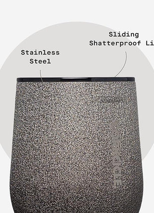 Corkcicle Stemless Wine Tumbler - Keeps Drinks Cold for 6 Hours - Triple-Insulated Stainless Steel - Non-Slip Base - Summer Drinkware Gift - Keeps Drinks Ice Cold - 12 oz - Steel Shadow