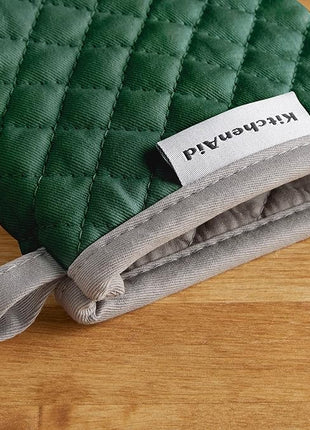 KitchenAid Asteroid Mini Oven Mitt Set, 5.5"x8", Dark Green, 2 Piece