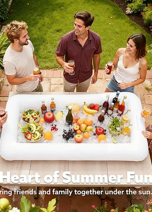 JOYIN 3-Pack Inflatable Serving Bars Cooler - Inflatable Cooler Ice Buffet Salad Serving Trays with Drain Plug, Food Drink Holder for Indoor Outdoor Summer Picnic Beach Pool Luau Party