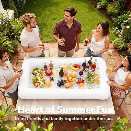 JOYIN 3-Pack Inflatable Serving Bars Cooler - Inflatable Cooler Ice Buffet Salad Serving Trays with Drain Plug, Food Drink Holder for Indoor Outdoor Summer Picnic Beach Pool Luau Party