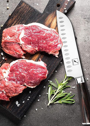 imarku Chef Knife 7 Inch Kitchen Knife Ultra Sharp Santoku Knife - 7Cr17Mov Japanese Chefs Knife, Kitchen Gadgets 2025, Apartment Essentials, Birthday Gifts for Him Her, Best Gifts for Women Men