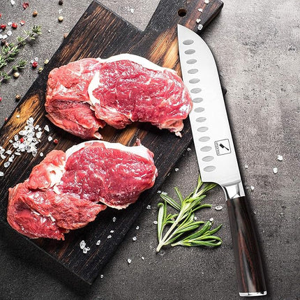 imarku Chef Knife 7 Inch Kitchen Knife Ultra Sharp Santoku Knife - 7Cr17Mov Japanese Chefs Knife, Kitchen Gadgets 2025, Apartment Essentials, Birthday Gifts for Him Her, Best Gifts for Women Men