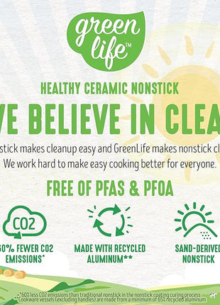 GreenLife Soft Grip 23 Piece Kitchen Cookware Pots and Frying Saucepans Set, Healthy Ceramic Nonstick PFAS and PFOA-Free, Dishwasher and Oven Safe, Even Heating, Easy Clean, Warp Control, Blue