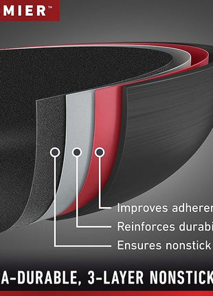 Calphalon Premier Hard-Anodized Nonstick Cookware Set, 8-Piece, Metal Utensil Safe, PFOA-Free