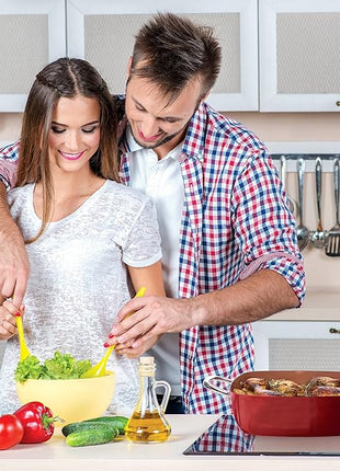 Moss & Stone 5 Pcs Red Copper Chef Cookware Non Stick Deep Frying Pan, Fry Basket, Steamer Rack, Dishwasher & Oven Safe, 5 Qt Deep Square Pan, Induction Copper Cookware Set - 9.5" x 3.5"