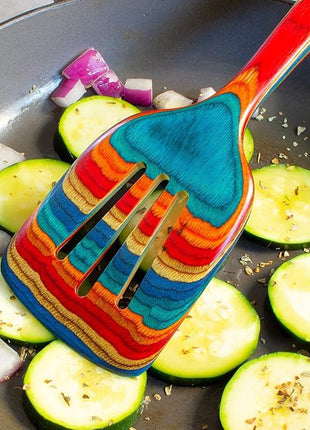 Totally Bamboo Baltique Montego Bay Collection 12-1/2" Wooden Slotted Spatula, Safe for Nonstick